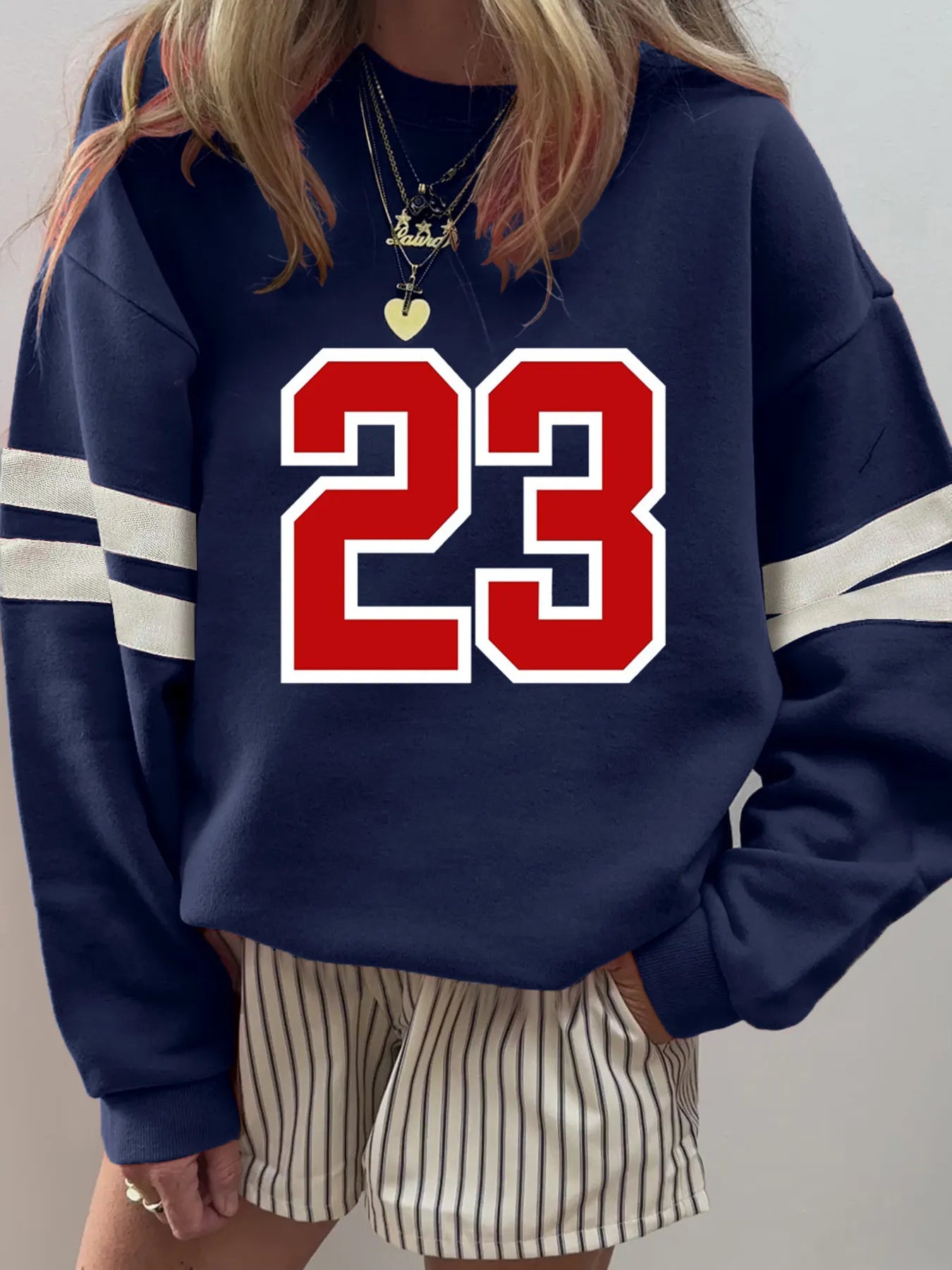 John Leon, Number 23 Sweatshirt with Side Stripes