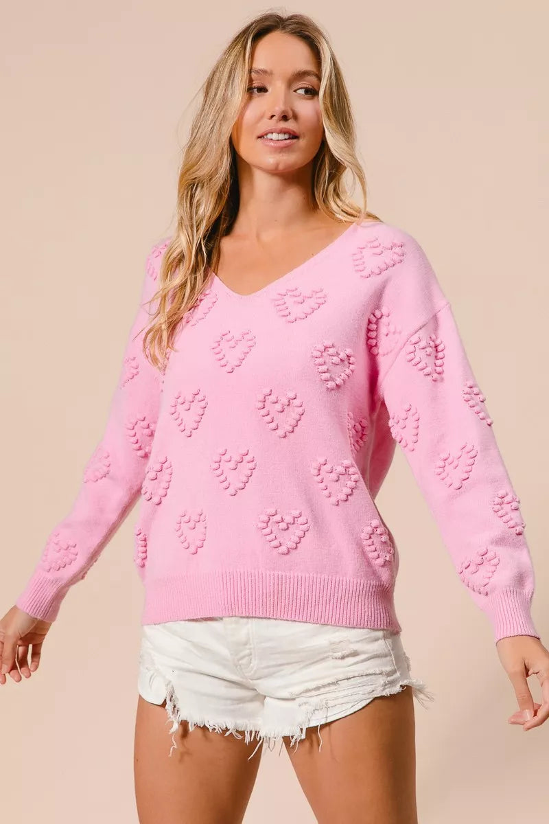 John Leon, Love Heart V Neck Knit Top
