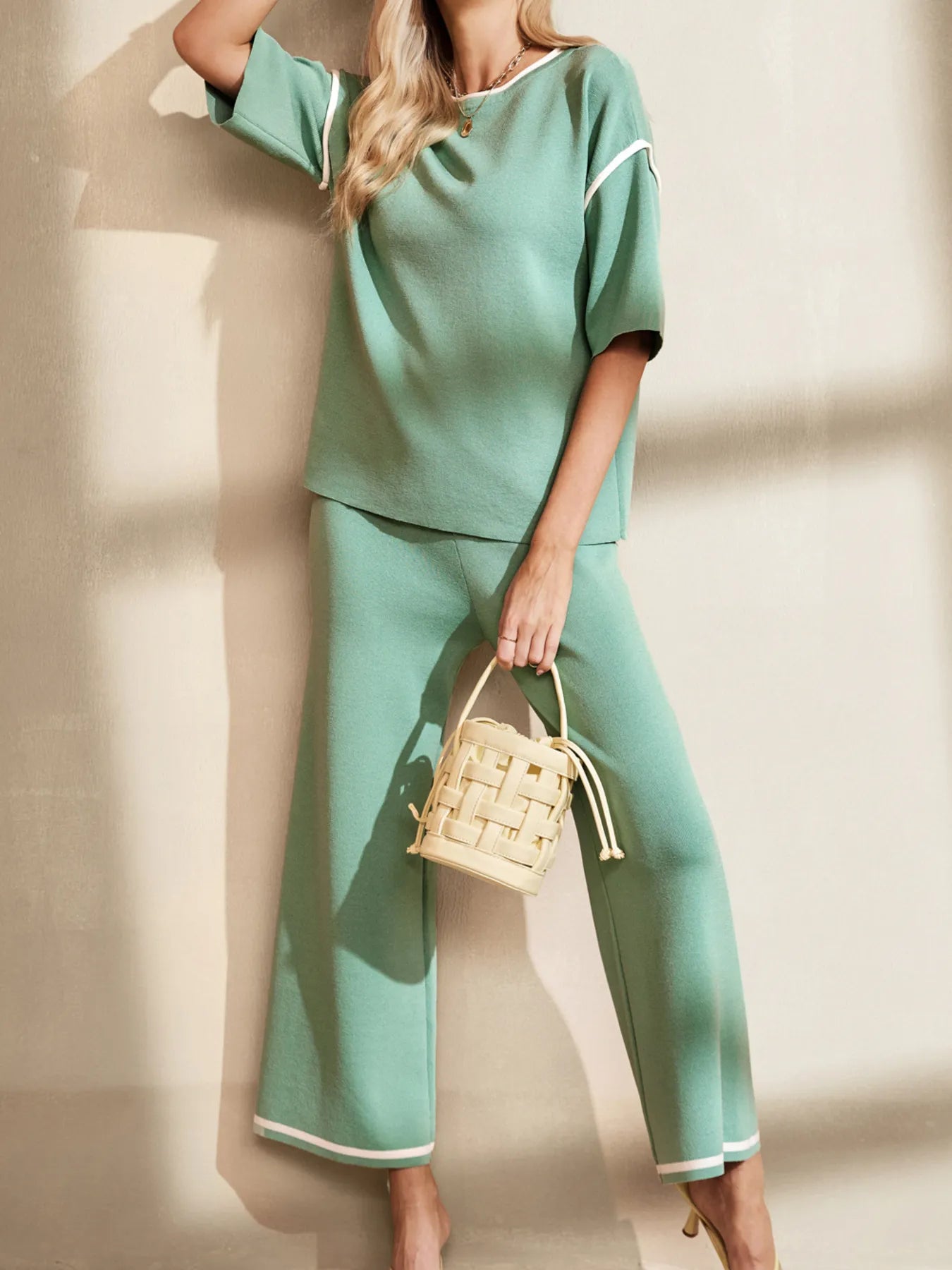 John Leon, Trim T-Shirt and Drawstring Pants Set