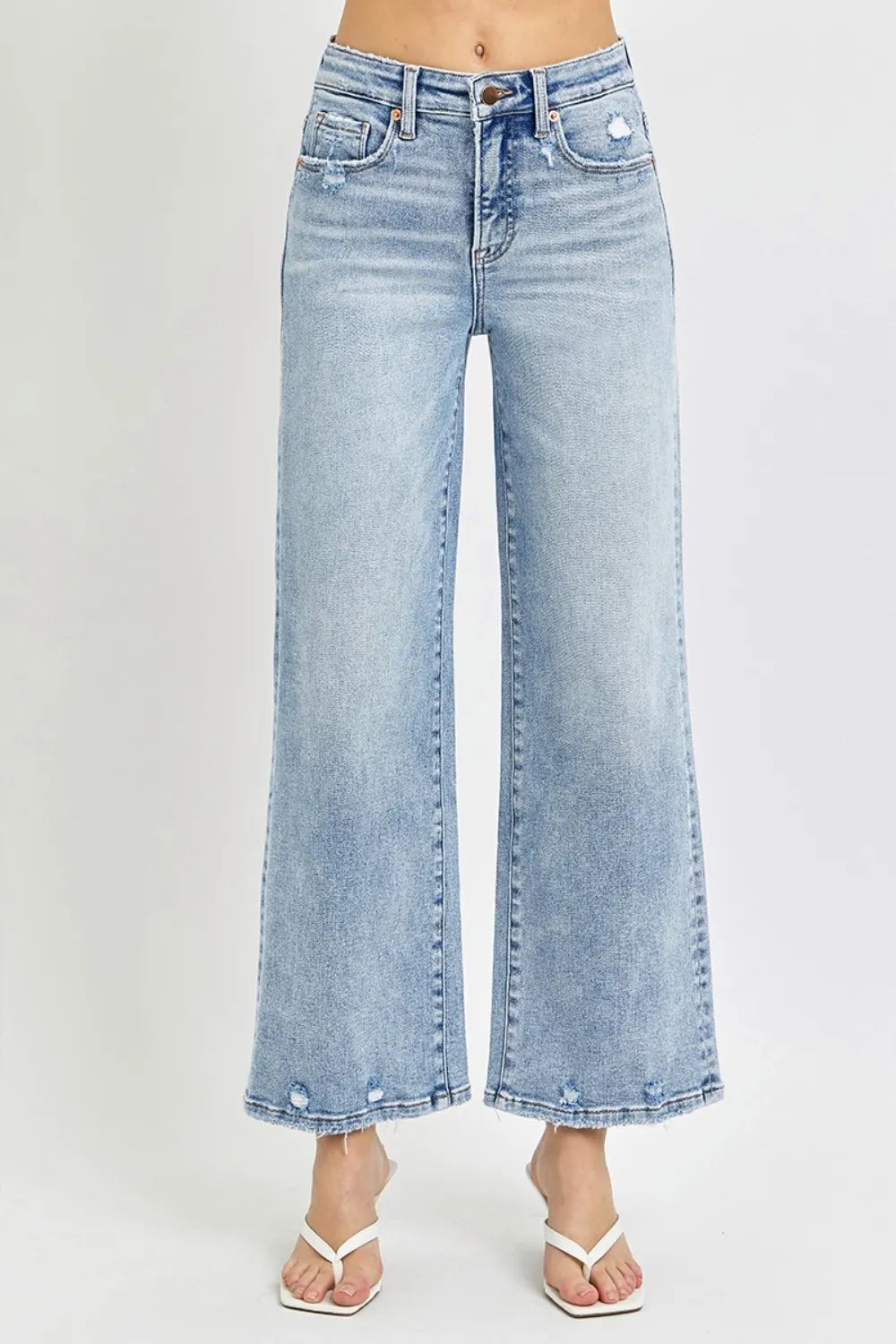 John Leon, Tummy Control High Rise Crop Wide Leg Jeans