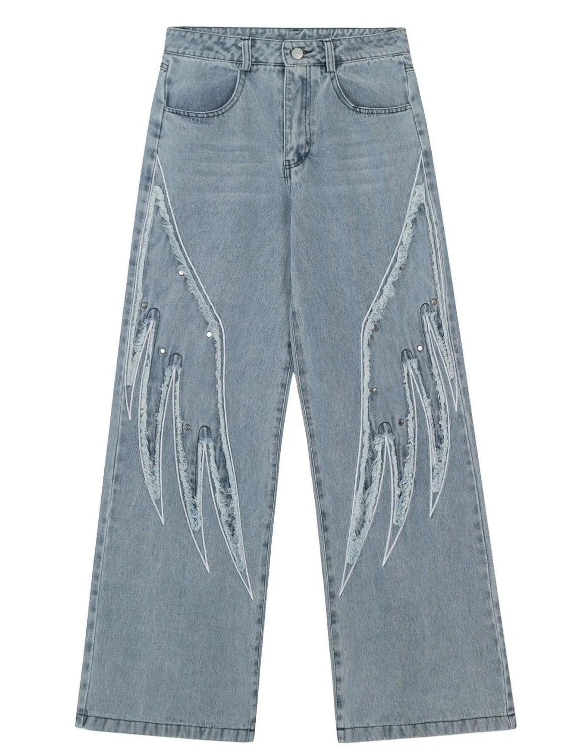 John Leon, Wing Print Wide Leg Jeans