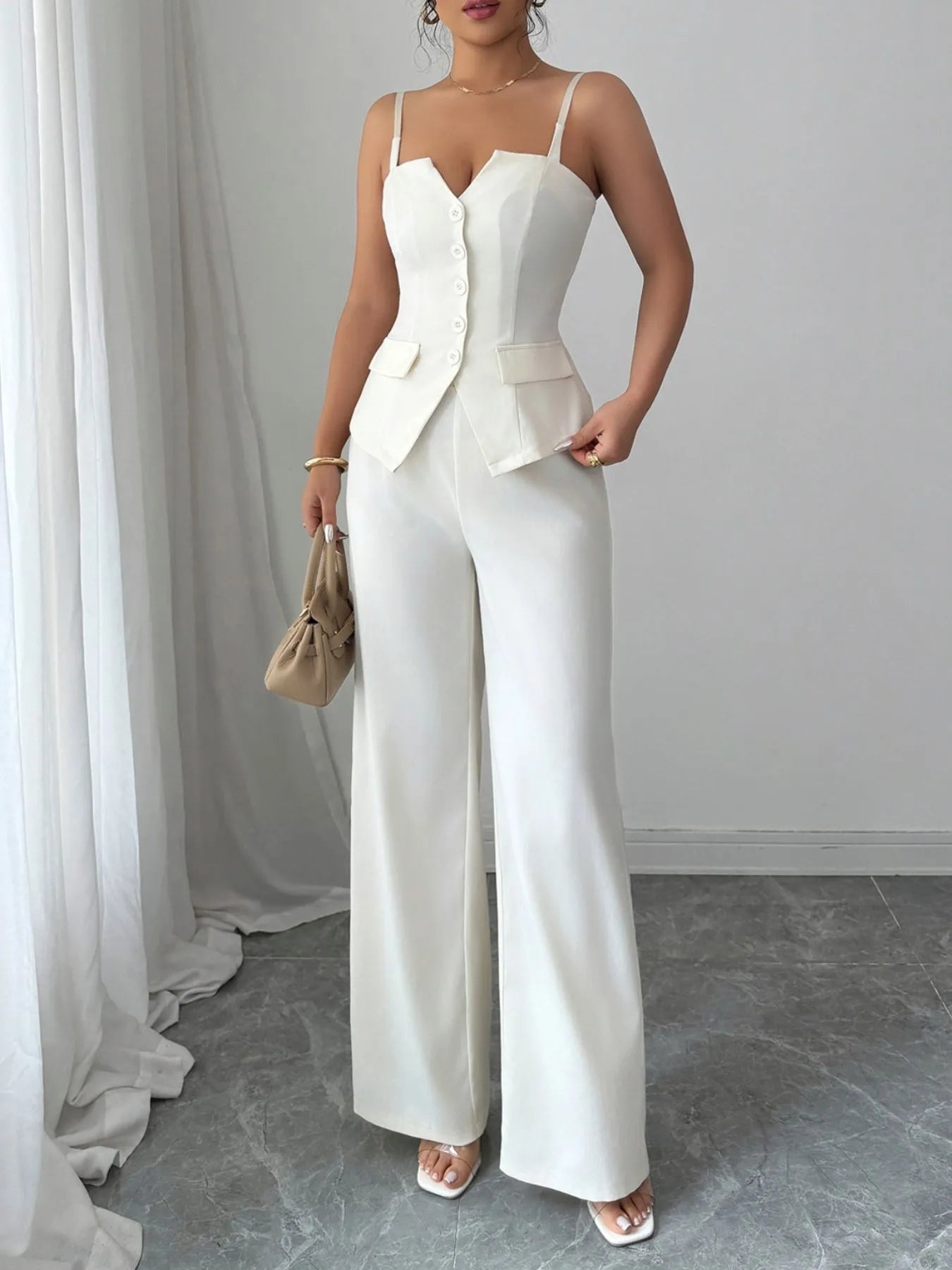 John Leon, Button Front Cami and Pants Set