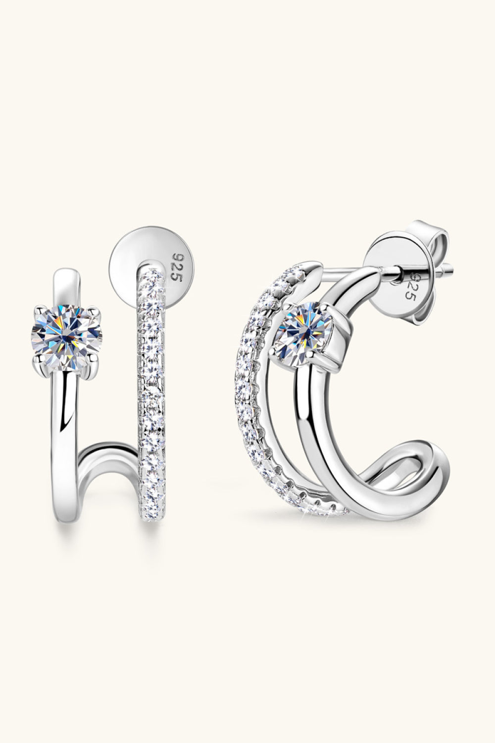 Moissanite 925 C-Hoop Earrings
