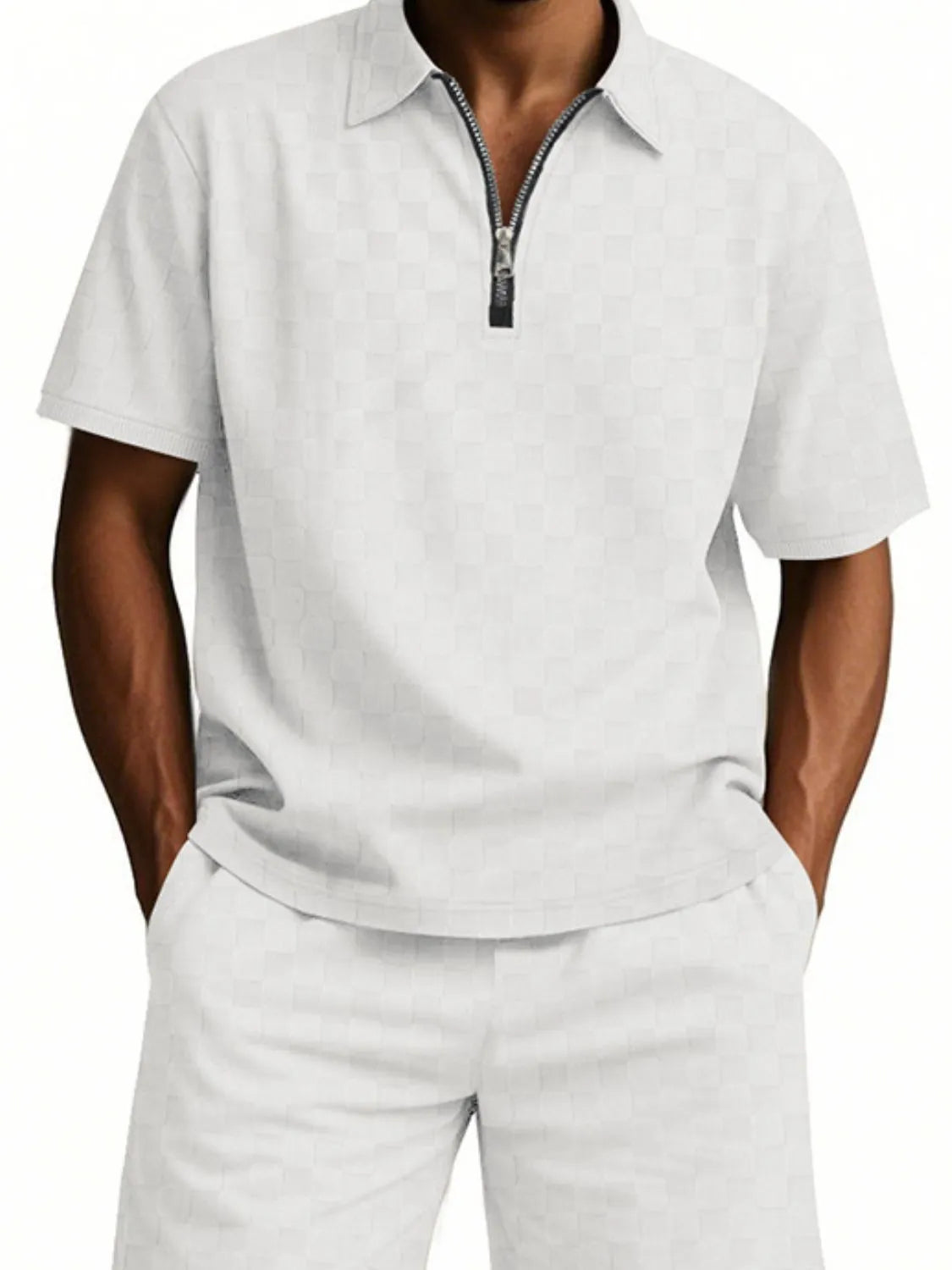 John Leon, Quarter Zip Short Sleeve Top and Shorts Set