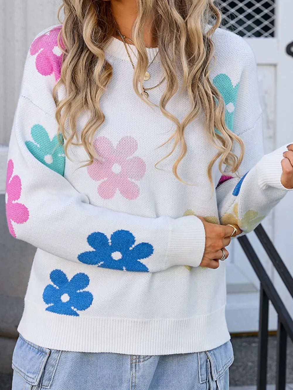 John Leon, Flower Long Sleeve Sweater