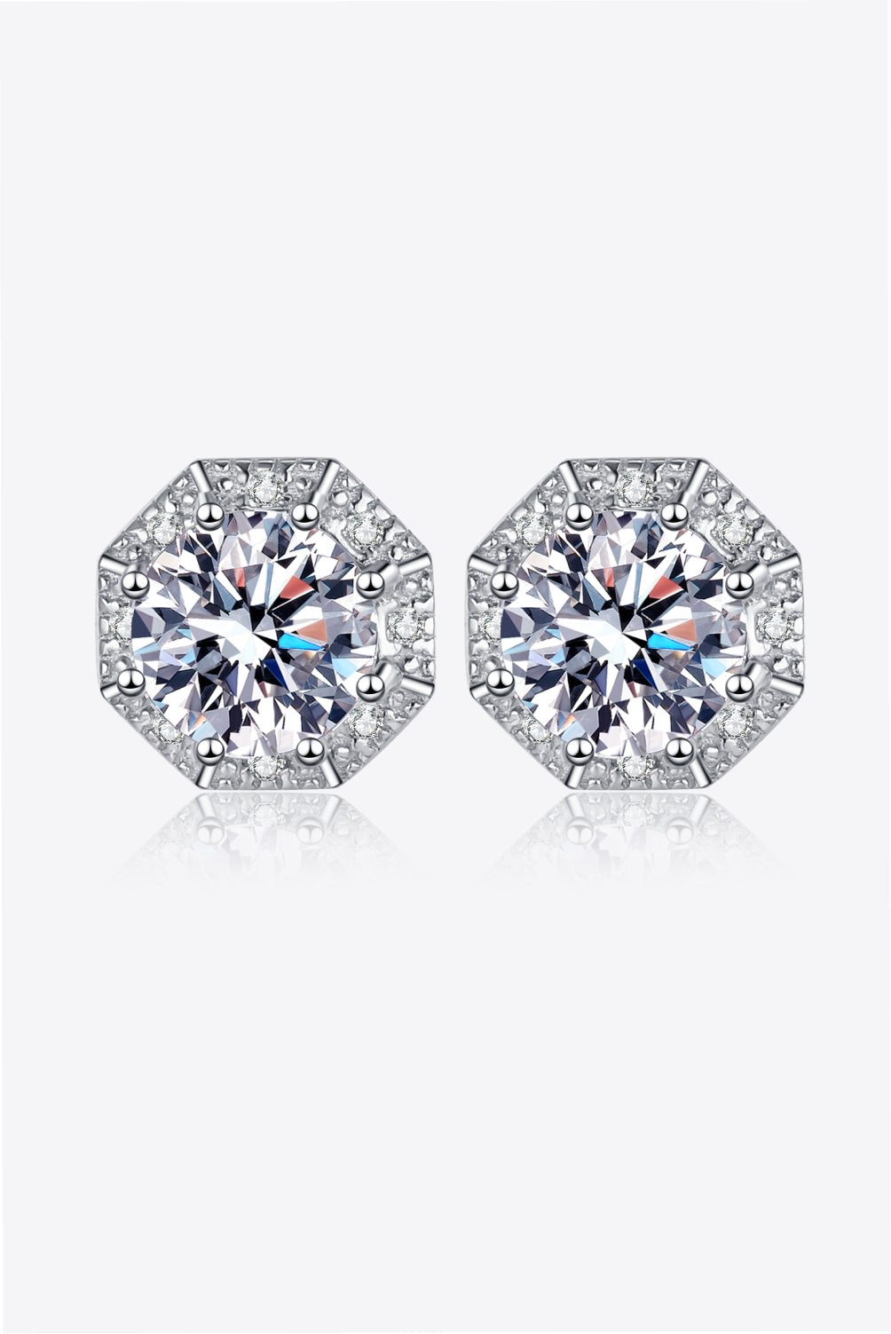 2 Carat Moissanite 925 Stud Earrings