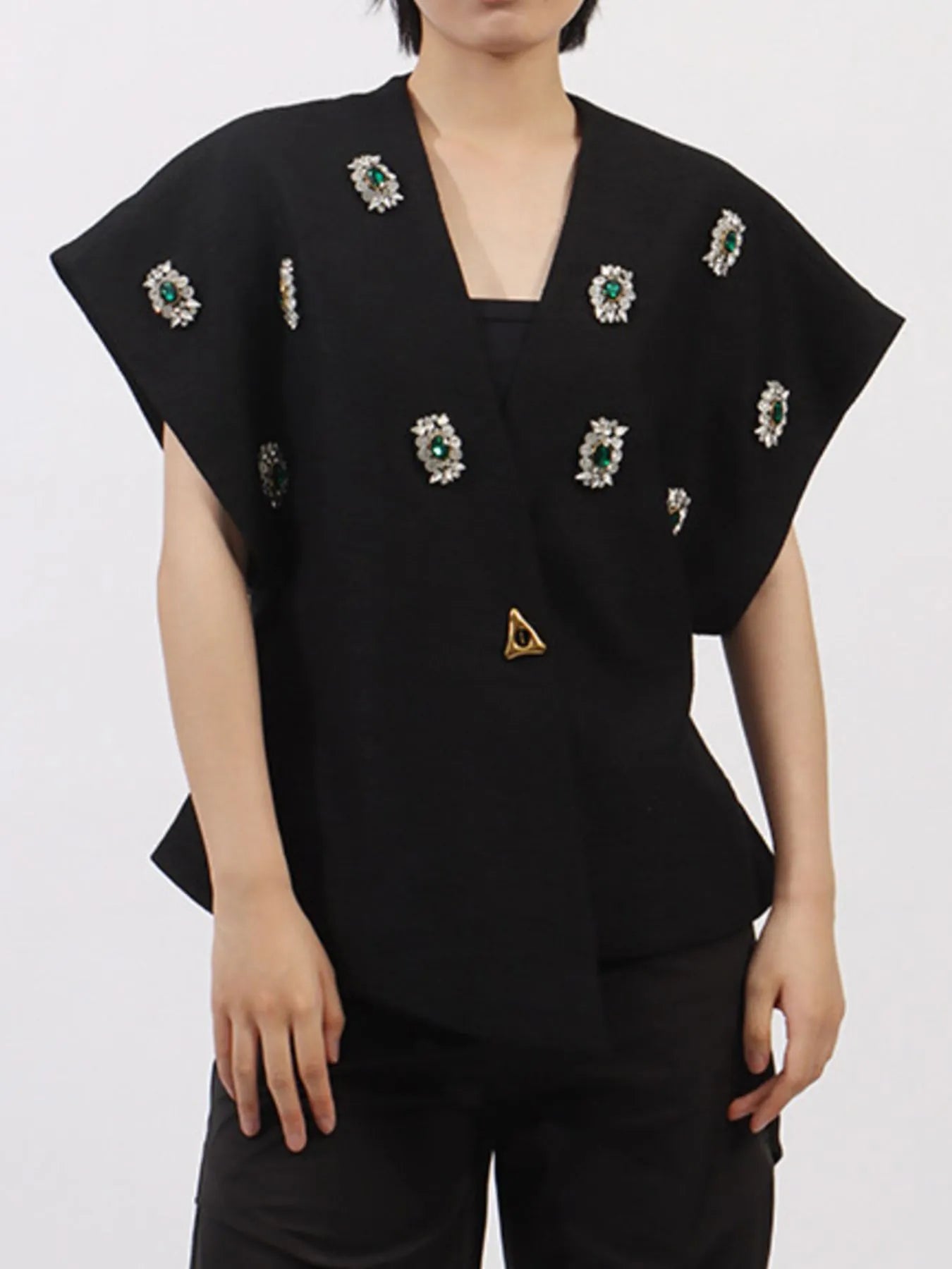 John Leon, Rhinestone Relaxed Fit Vest Coat