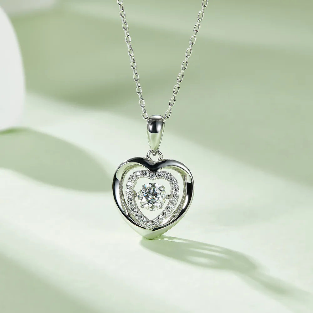 Moissanite 925 Heart Necklace