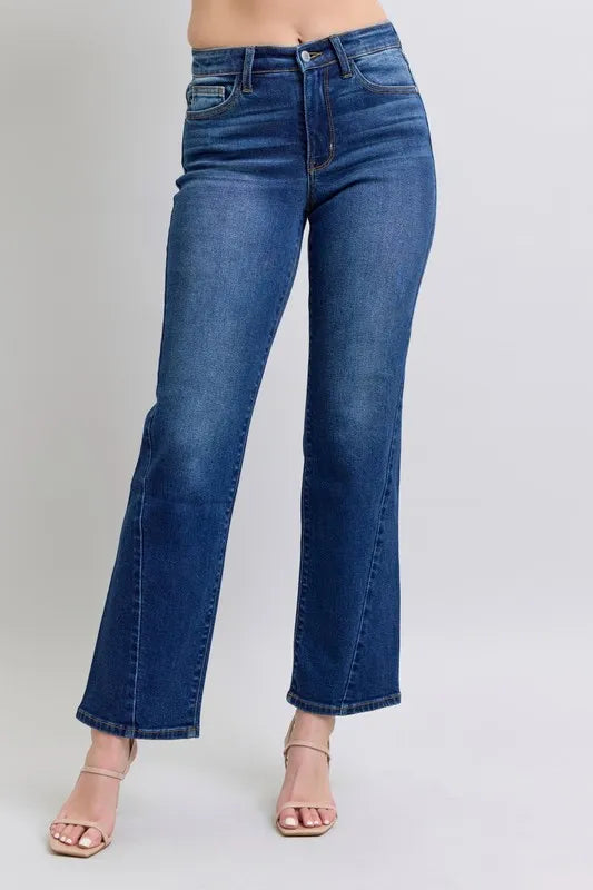 John Leon, Side Seam Detail Straight Jeans with Pockets