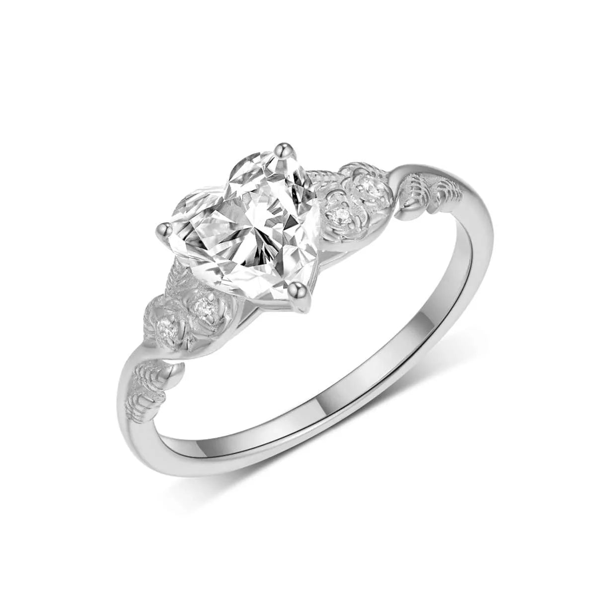 1.5 Carat Moissanite 925 Heart Ring