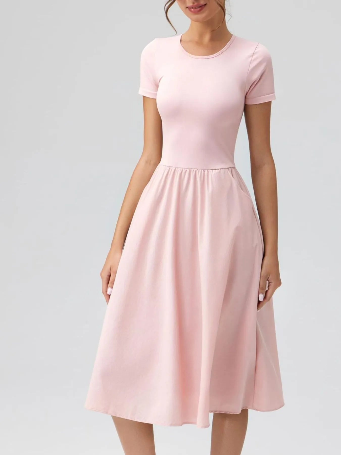 John Leon, Round Neck Short Sleeve Dress