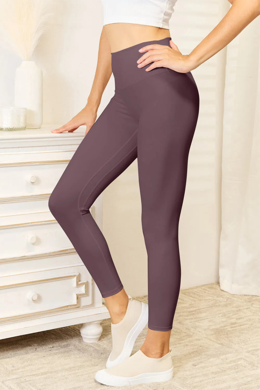John Leon, Double Take Wide Waistband Sports Leggings