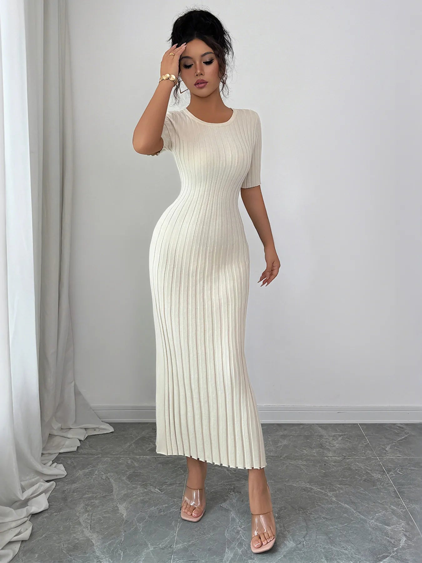 John Leon, Round Neck Sweater Dress