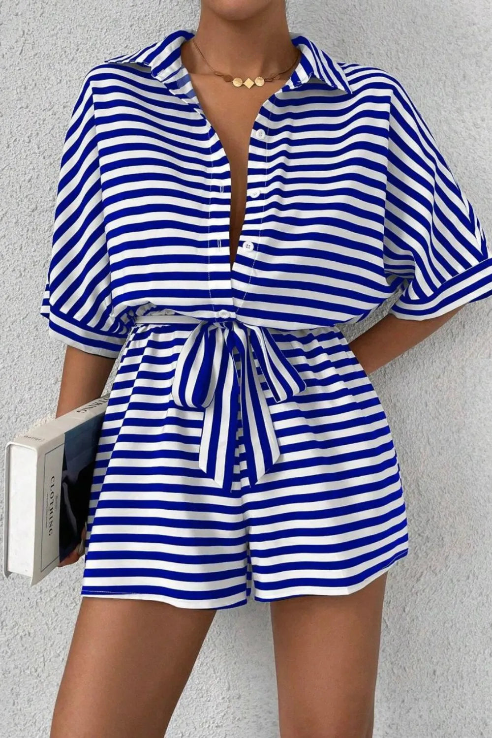 John Leon, Striped Collared Romper
