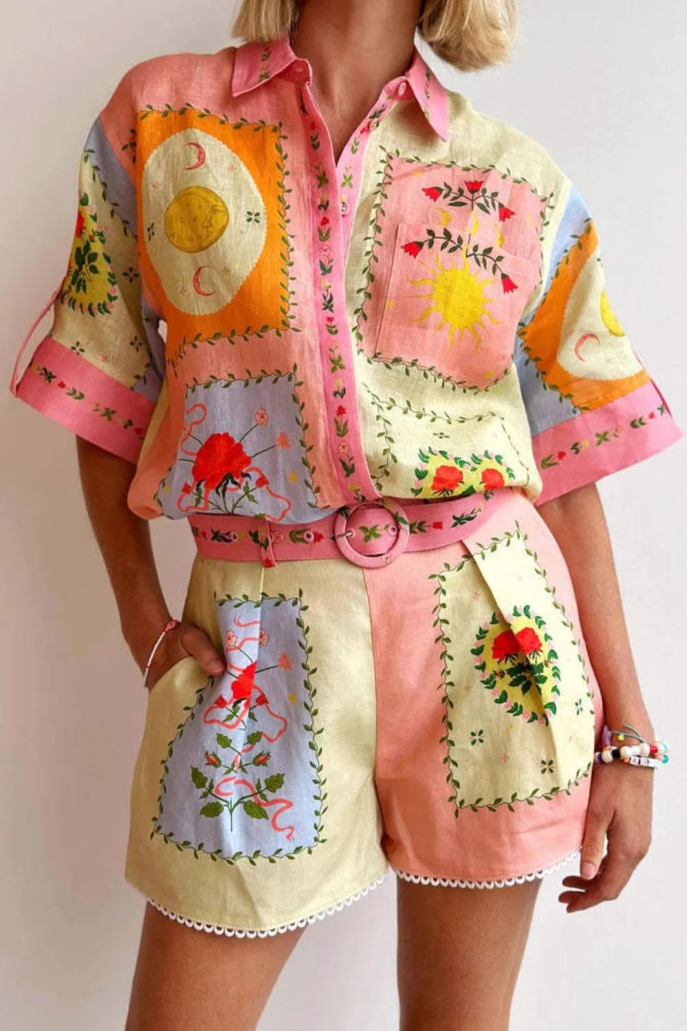 John Leon, Sleeve Shirt and Shorts Set