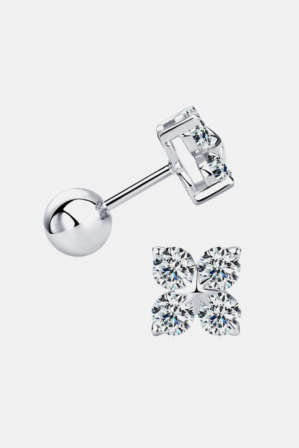 Moissanite 925 Four-Leaf Clover Shape Earrings