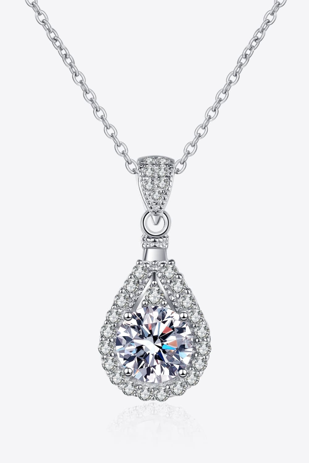 2 Carat Moissanite Teardrop Pendant 925 Necklace